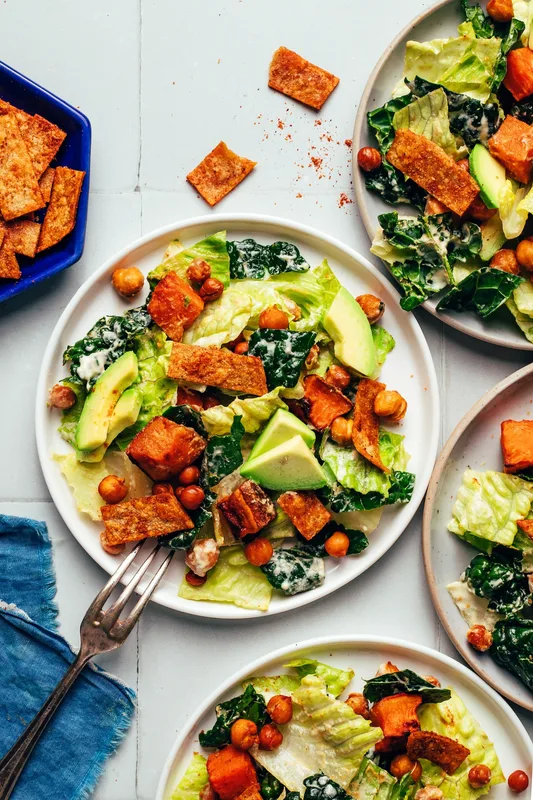Salad Taco Khoai Lang Và Đậu Garbanzos Chay Ngon Miệng